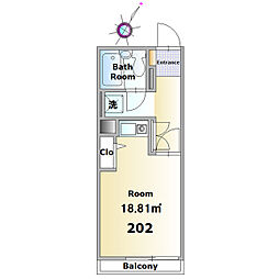 コーポグリーン ワンルームの間取図画像
