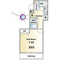 メゾン・ド・ヴェルニ 1Kの間取図画像