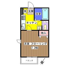 パークアベニュー 1Kの間取図画像