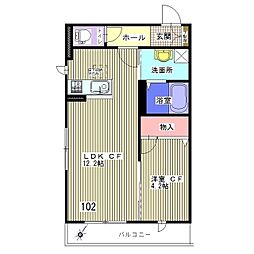 シャーメゾン新宿 1LDKの間取図画像