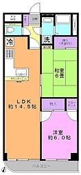 クランドール南平 2LDKの間取図画像