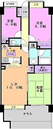 コスモ川口ガーデンスクエア 3LDKの間取図画像
