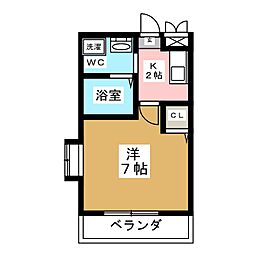 アーバンコート司 1Kの間取図画像