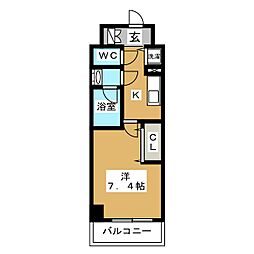 dips北千住 1Kの間取図画像