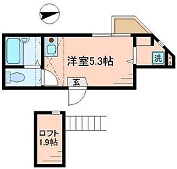 ラフィネ南千住 ワンルームの間取図画像