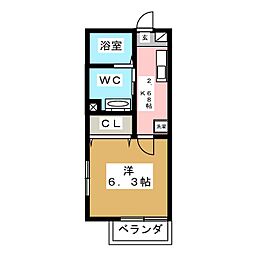 Rivage 1Kの間取図画像