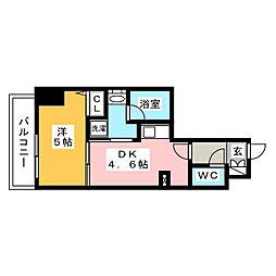 ラフィスタ北綾瀬 1DKの間取図画像