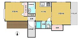 埼玉県越谷市蒲生１丁目（賃貸アパート2K・2階・35.00㎡） その2