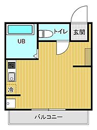 グリーンヒルズ ワンルームの間取図画像