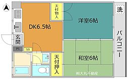ロイヤルハイツ 2DKの間取図画像