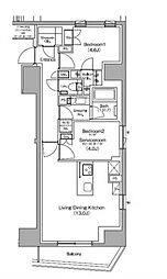 ザ・パークハビオ中野新橋 1SLDKの間取図画像