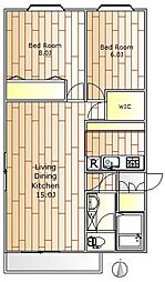 メゾン碑文谷 2LDKの間取図画像