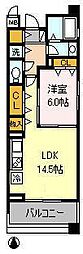 モンテバレ等々力 1LDKの間取図画像