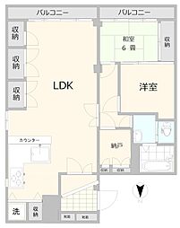 秀和第一南平台レジデンス 2SLDKの間取図画像