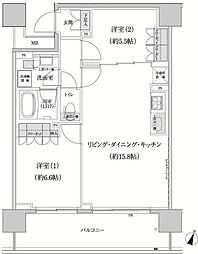 パークハビオ渋谷本町レジデンス 2LDKの間取図画像