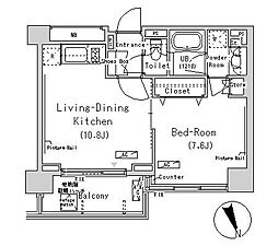 ParkCube代々木富ヶ谷 1LDKの間取図画像
