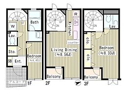 ベルメゾン 2LDKの間取図画像