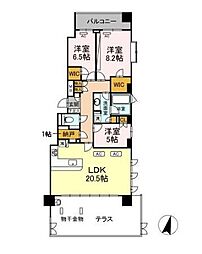 パークシティ成城Fコート 3SLDKの間取図画像