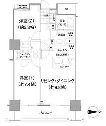 イストワール 2LDKの間取図画像