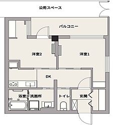 スペース・U 2DKの間取図画像