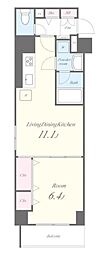 Grandir荻窪KYR 1LDKの間取図画像