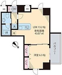 マノワール駒沢 1LDKの間取図画像