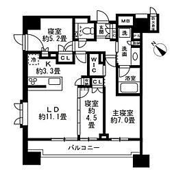 ドレッセ都立大学 3LDKの間取図画像