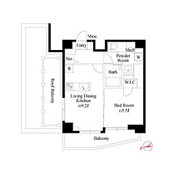 TS代々木公園 1LDKの間取図画像