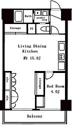 シャンボール三軒茶屋 1LDKの間取図画像