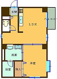 アリビア世田谷 1LDKの間取図画像