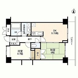 ヒルトップ中野 2DKの間取図画像