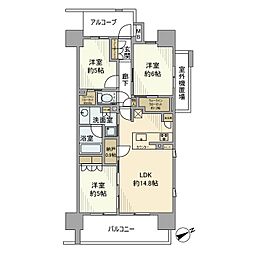 ザ・パークハウス中野富士見町 3LDKの間取図画像
