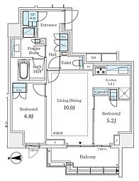 ザ・パークハウス代々木大山 2LDKの間取図画像