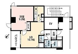 クレール中野 1LDKの間取図画像