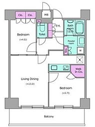 レジディア杉並方南町 2LDKの間取図画像