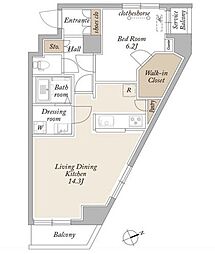 ARKMARK上北沢 1LDKの間取図画像