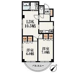 コート・ブラッサム 2LDKの間取図画像