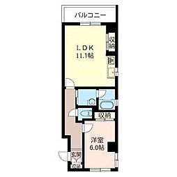 エスティメゾン三軒茶屋2 1LDKの間取図画像