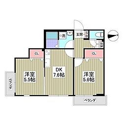 アストラ 2DKの間取図画像