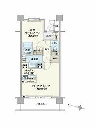 リージア経堂テラスガーデン 1LDKの間取図画像