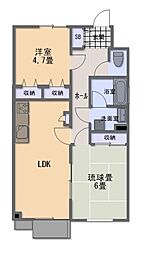 ロイヤル二ノ橋 2LDKの間取図画像
