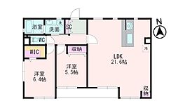 ハイム林 2LDKの間取図画像