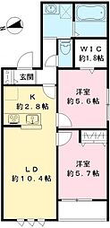 ラララ テラス 2LDKの間取図画像