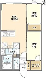 ウェルスクエア駒場東大前 2LDKの間取図画像