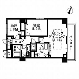 パークフラッツ学芸大学 1SLDKの間取図画像