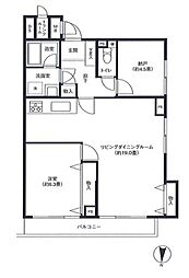 フレール宮の坂 1SLDKの間取図画像