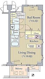 プライムアーバン東中野コート 1LDKの間取図画像