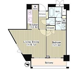 PEARLRESIDENCE 1LDKの間取図画像