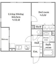 SOPHIAS経堂 1LDKの間取図画像