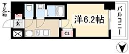 プレサンス太閤通ファシール 8階1Kの間取り